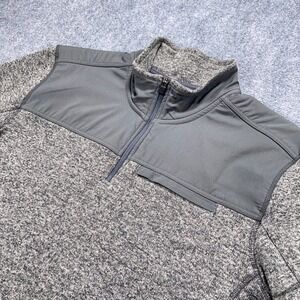 Eddie Bauer Quarter Zip Pullover Mens‎ XL Gray Long Sleeve Casual Sweater #AB410